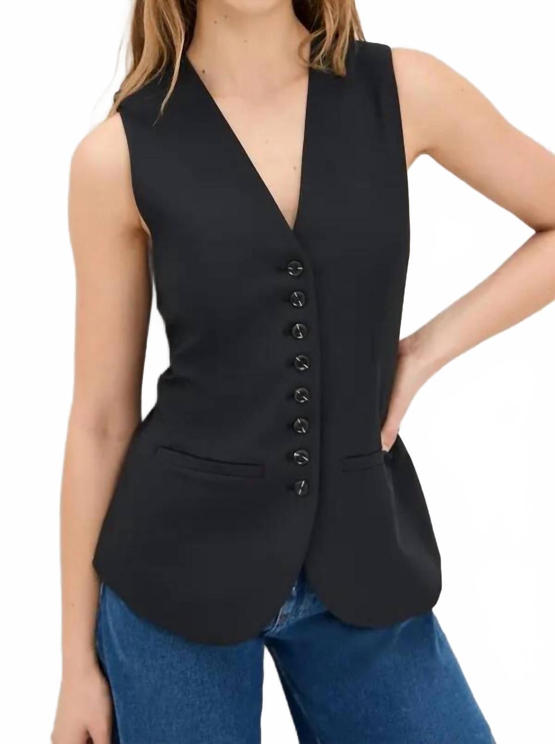 New Cinq A Sept Kallen V-Neck Vest In Black